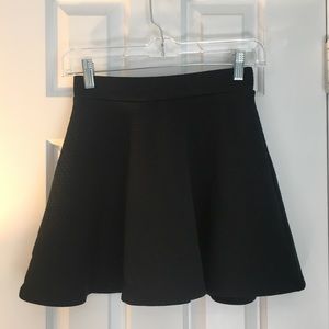 Black textured skater skirt